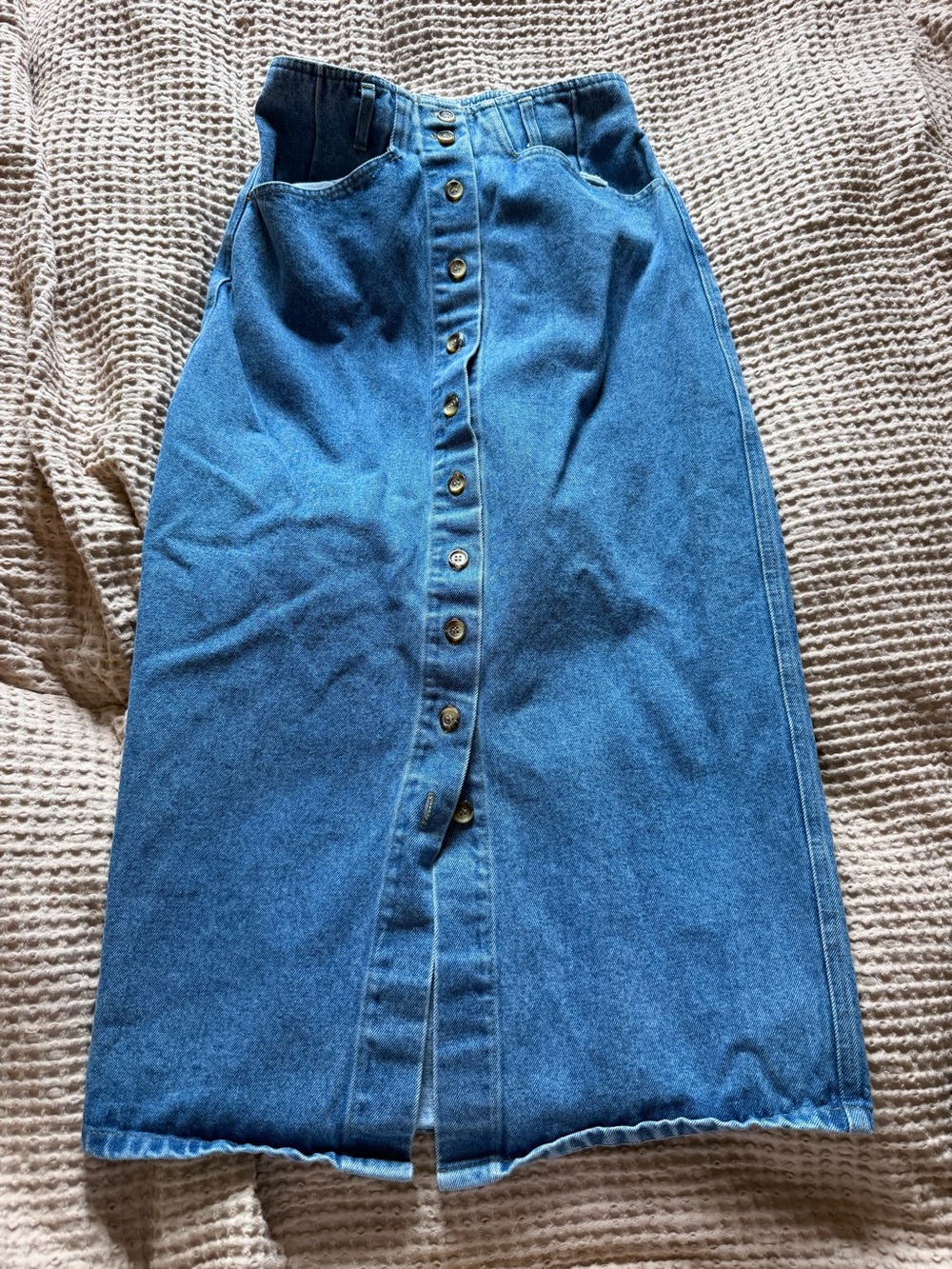 🌼 Vintage Maybe! Jeans Button Front Denim Midi Skirt | Cottagecore Prairie 90s 🌼